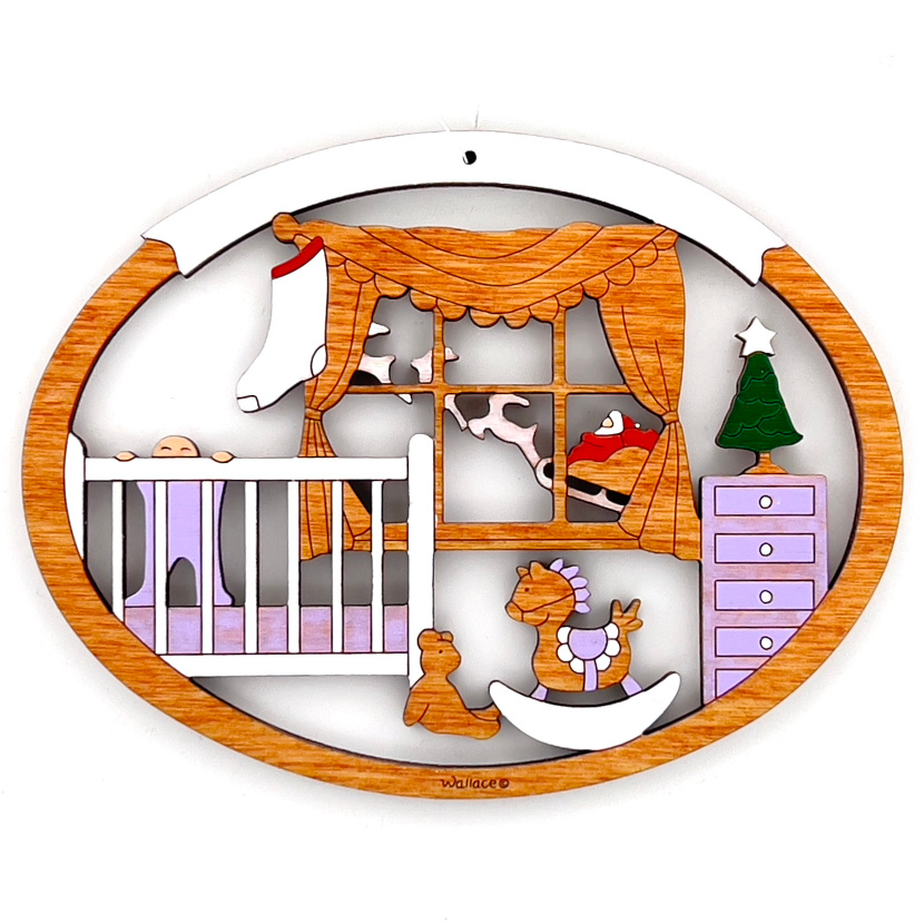 Baby's First Christmas Ornament - Purple - Click Image to Close